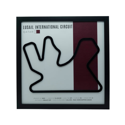F1 – Lusail International Circuit (Catar) | Circuito 3D enmarcado