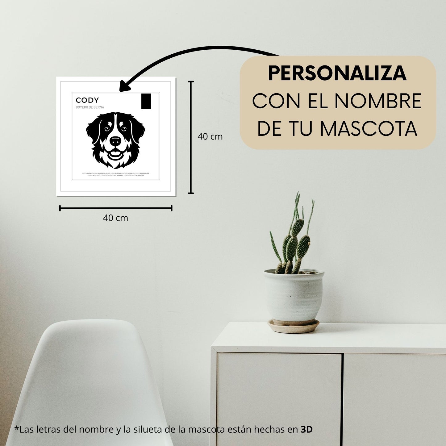 Boyero de Berna — Cuadro de mascota personalizado