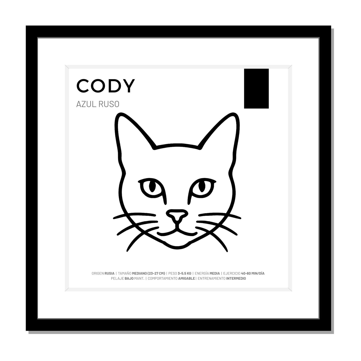 Azul Ruso — Cuadro de mascota personalizado