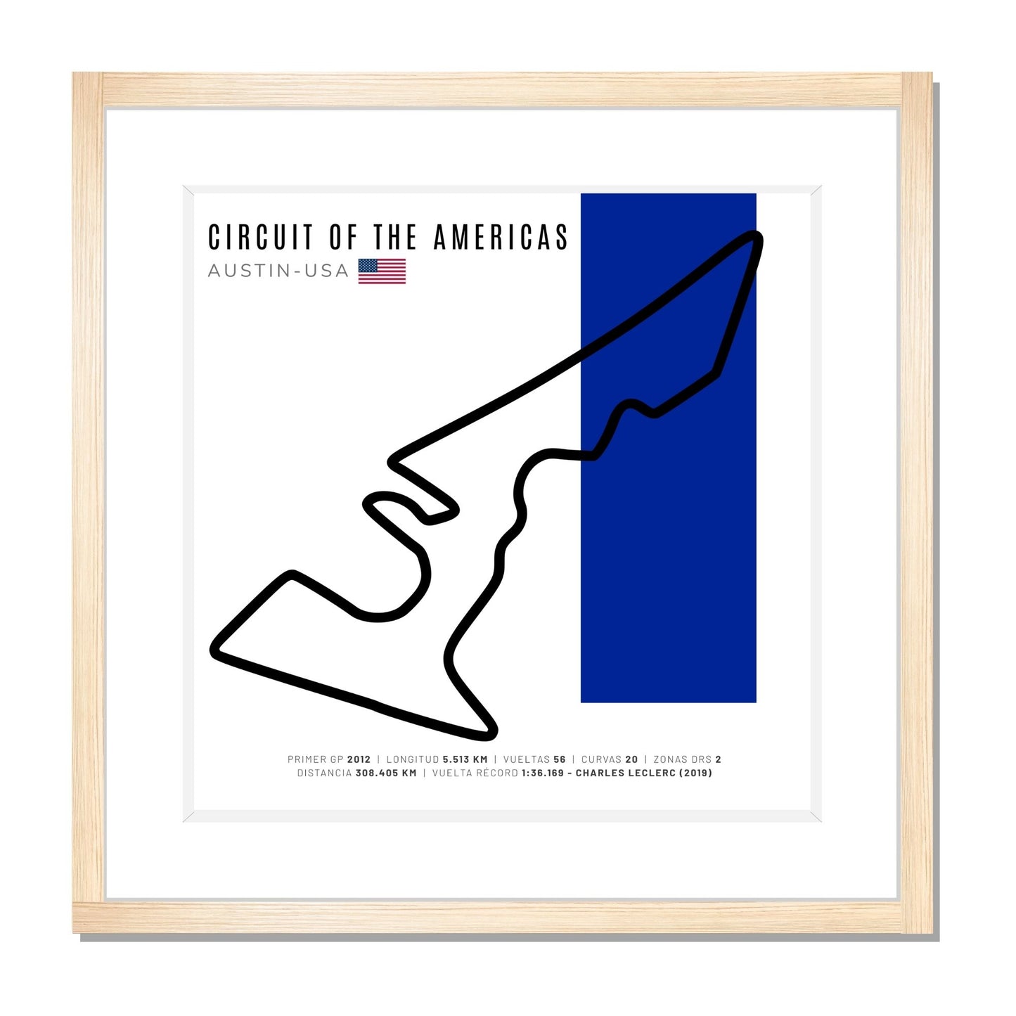 F1 - Circuito 3D Enmarcado | Circuit of The Americas / COTA (Estados Unidos)