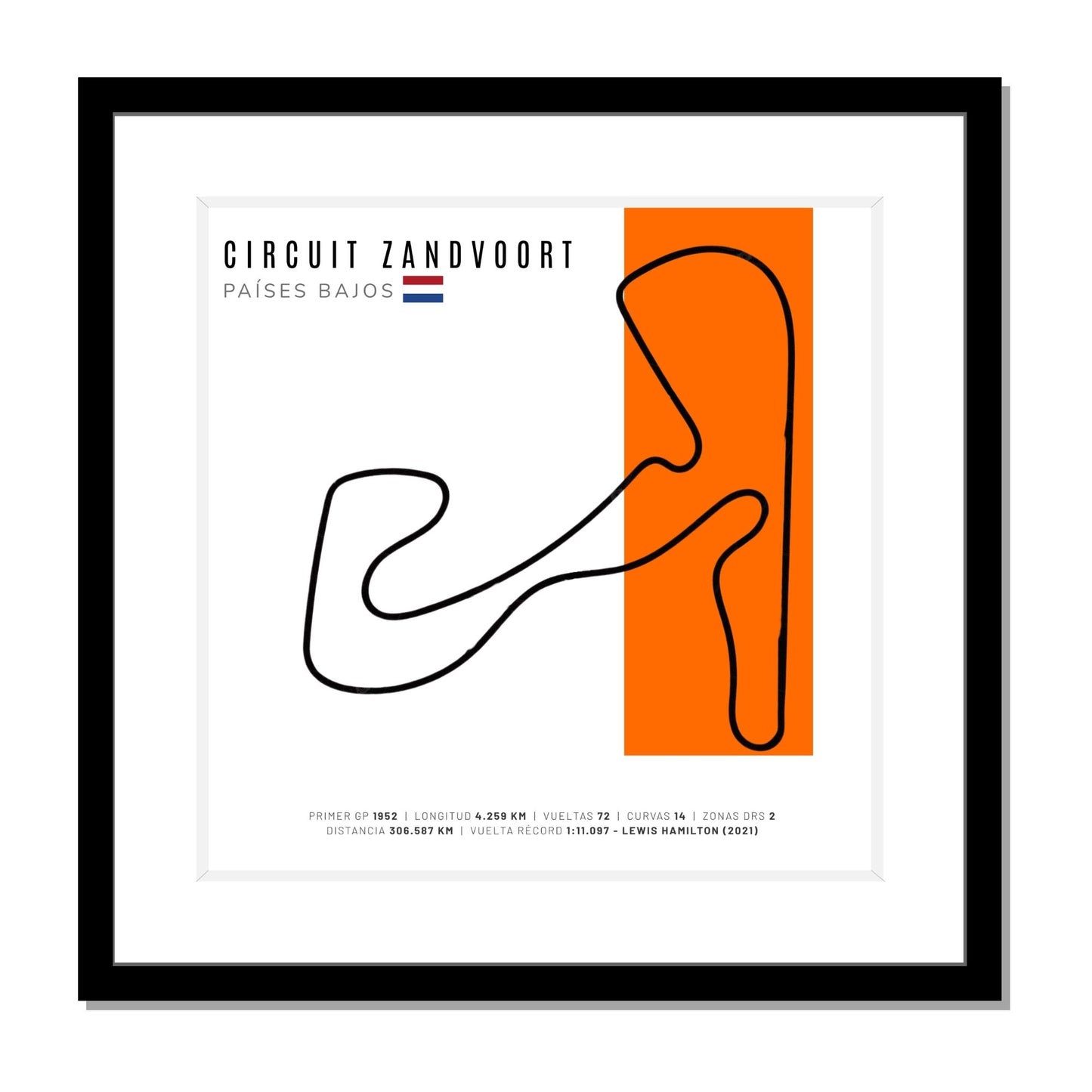 F1 - Circuito 3D Enmarcado | Circuit Zandvoort (Países Bajos)