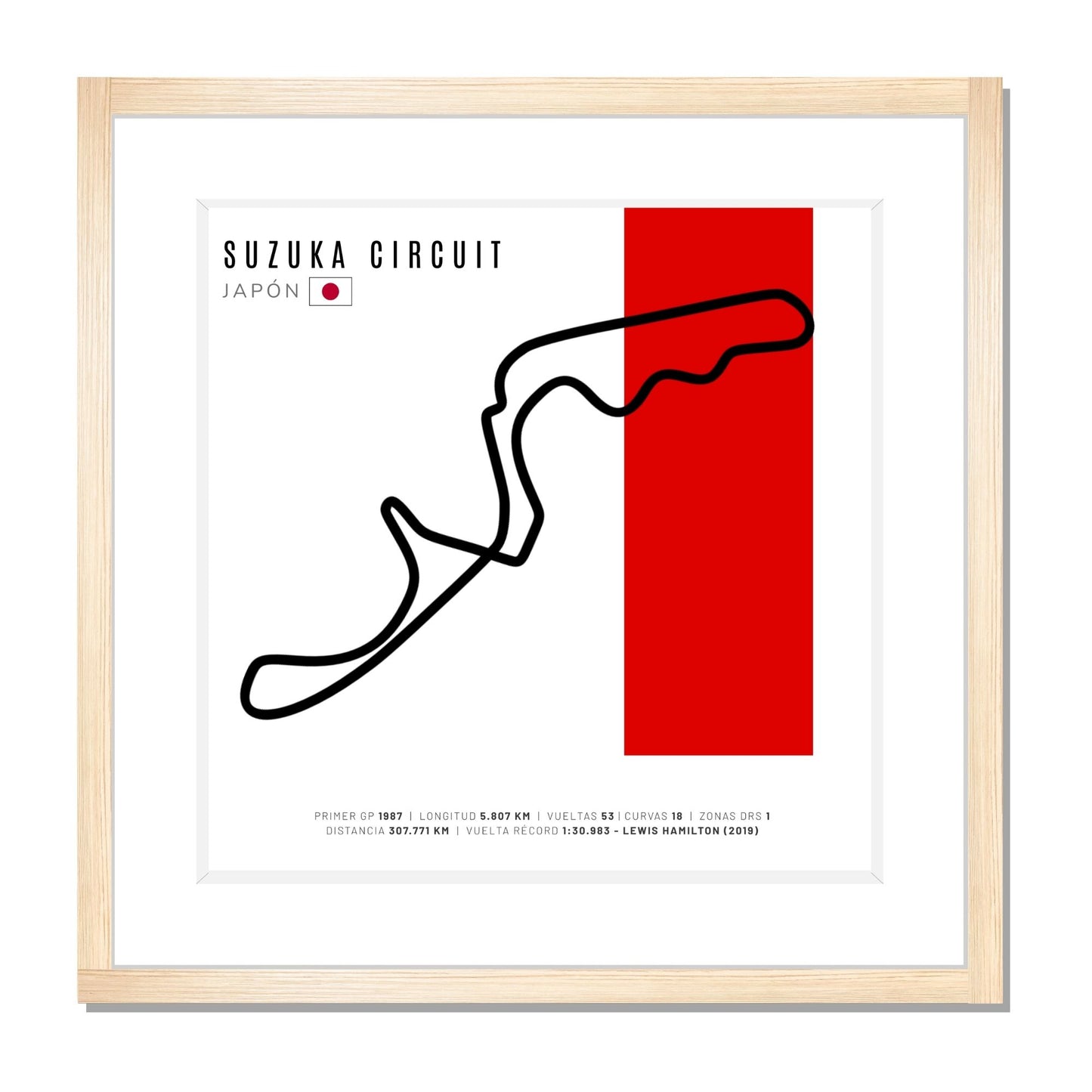 F1 – Circuito 3D Enmarcado | Suzuka Circuit (Japón)