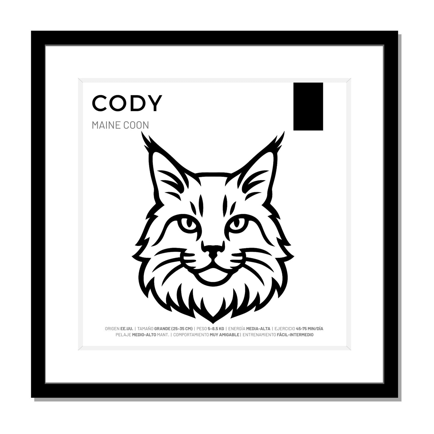 Maine Coon — Cuadro de mascota personalizado