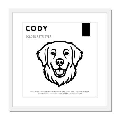 Golden Retriever — Cuadro de mascota personalizado