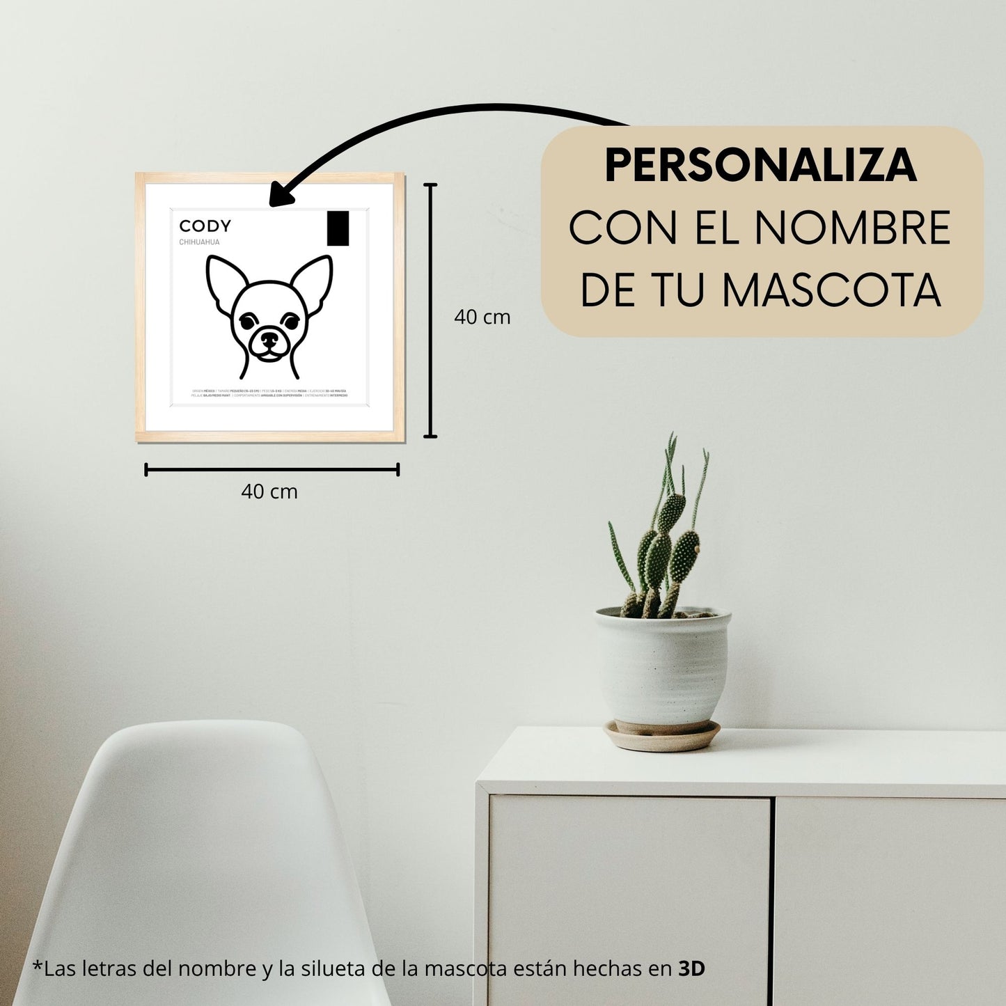 Chihuahua — Cuadro de mascota personalizado