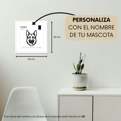 Pastor Alemán — Cuadro de mascota personalizado