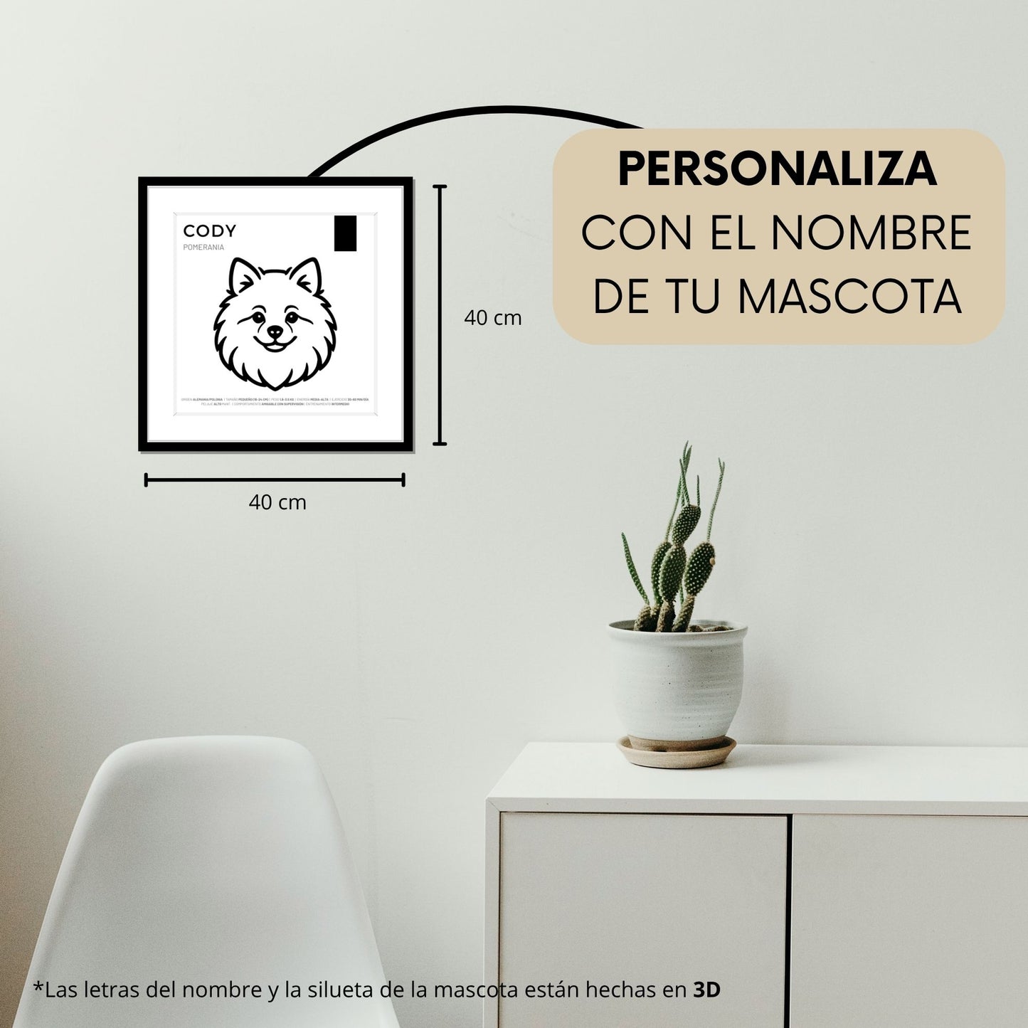 Pomerania — Cuadro de mascota personalizado
