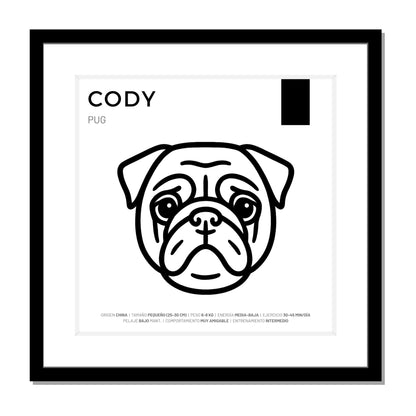 Pug — Cuadro de mascota personalizado