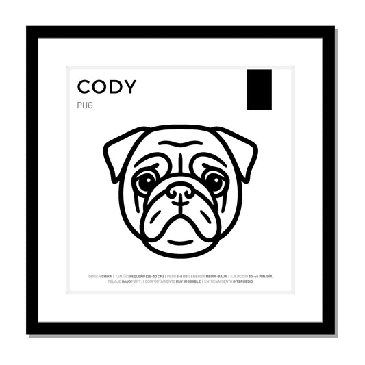 Pug — Cuadro de mascota personalizado