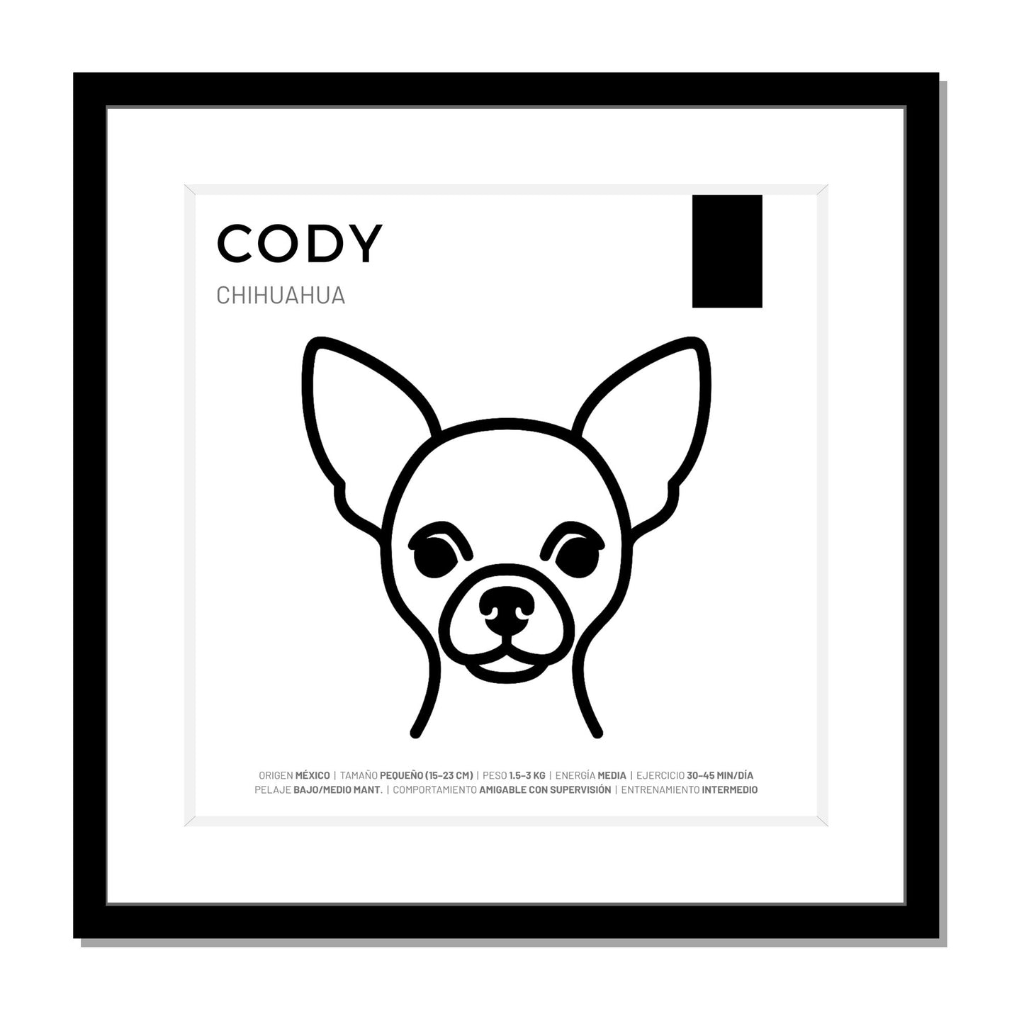 Chihuahua — Cuadro de mascota personalizado