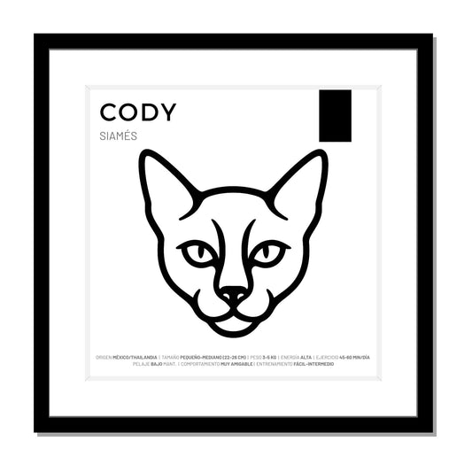 Siamés — Cuadro de mascota personalizado