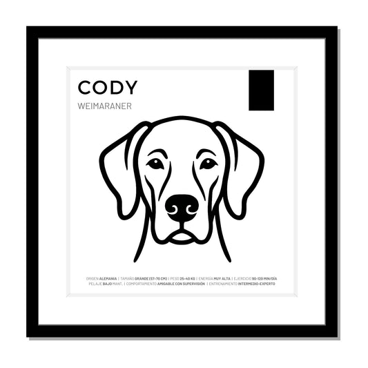 Weimaraner — Cuadro de mascota personalizado