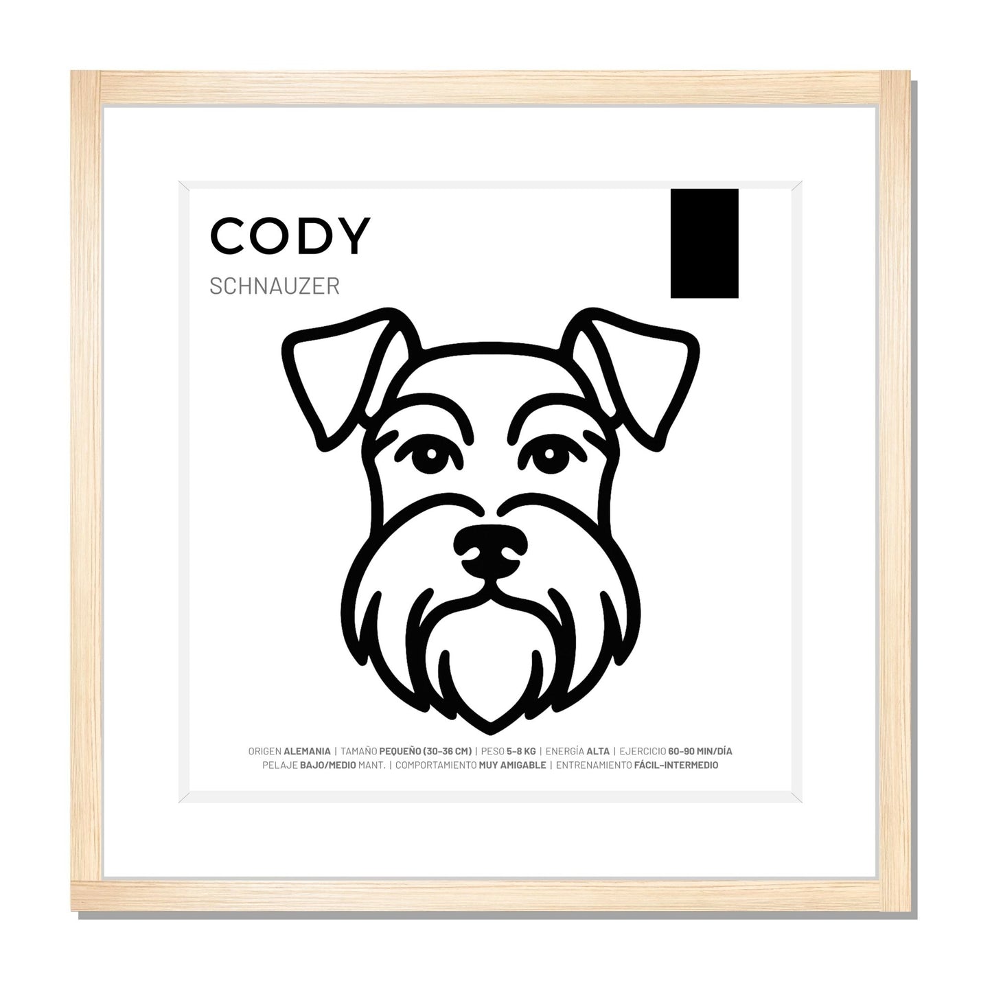 Schnauzer — Cuadro de mascota personalizado