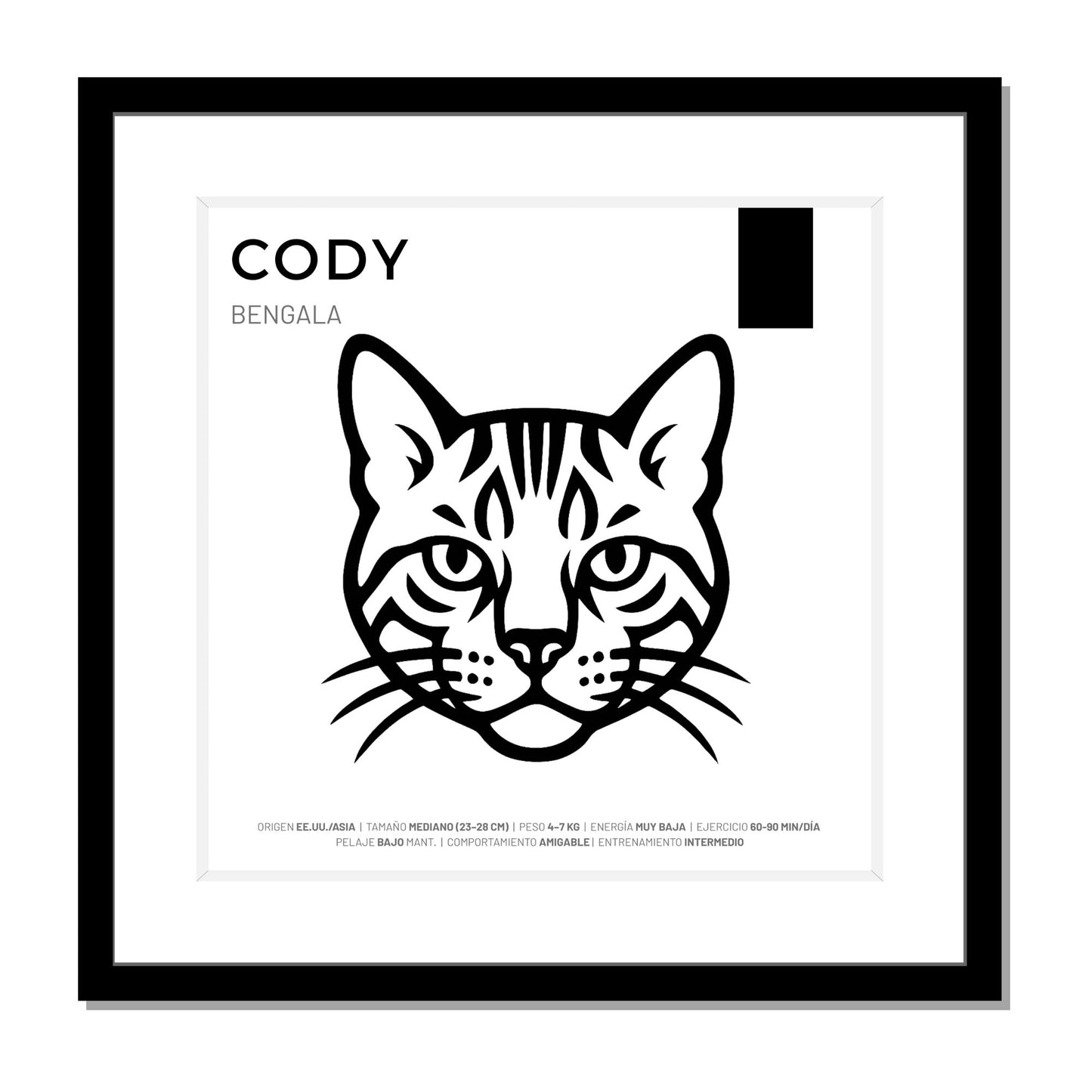 Bengala — Cuadro de mascota personalizado