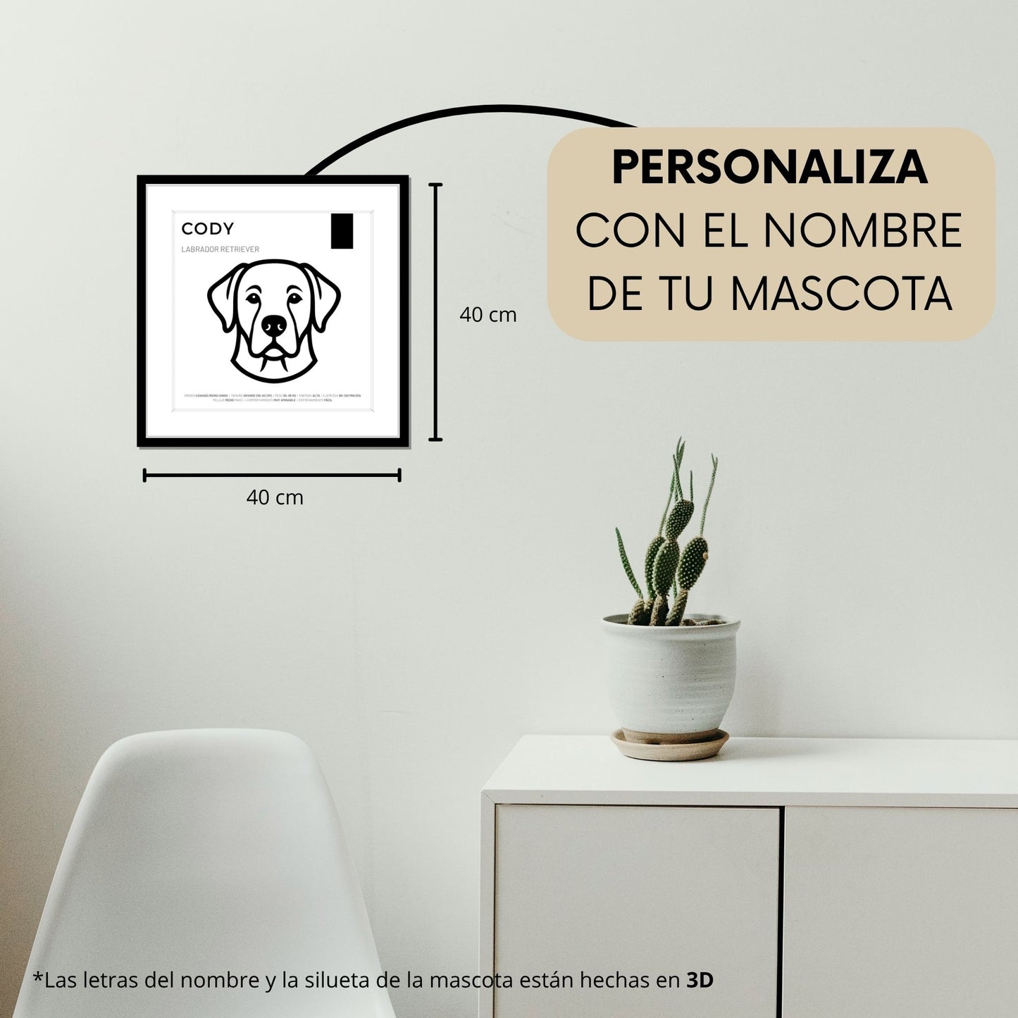 Labrador Retriever — Cuadro de mascota personalizado
