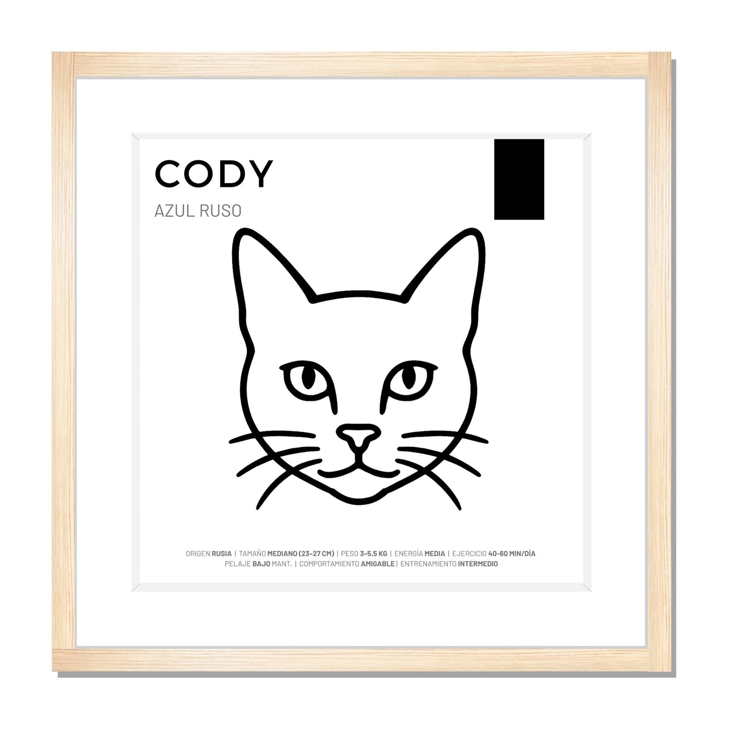 Azul Ruso — Cuadro de mascota personalizado