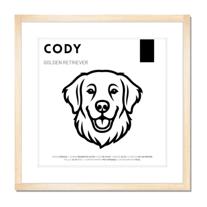 Golden Retriever — Cuadro de mascota personalizado
