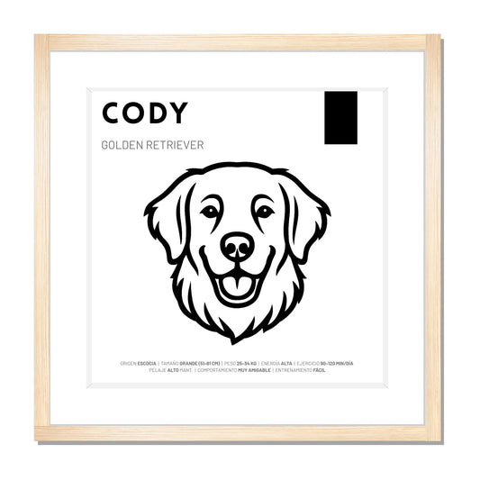 Golden Retriever — Cuadro de mascota personalizado