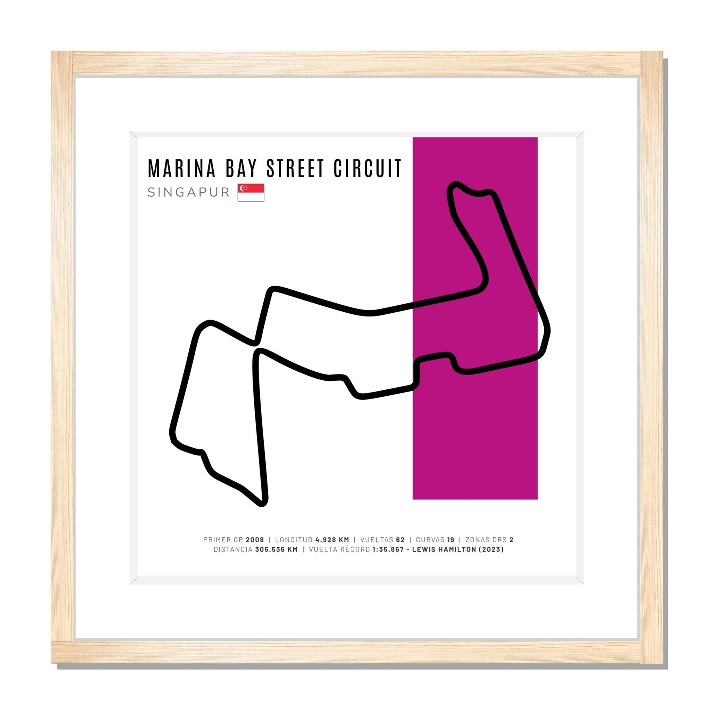 F1 - Circuito 3D Enmarcado | Marina Bay Street Circuit (Singapur)