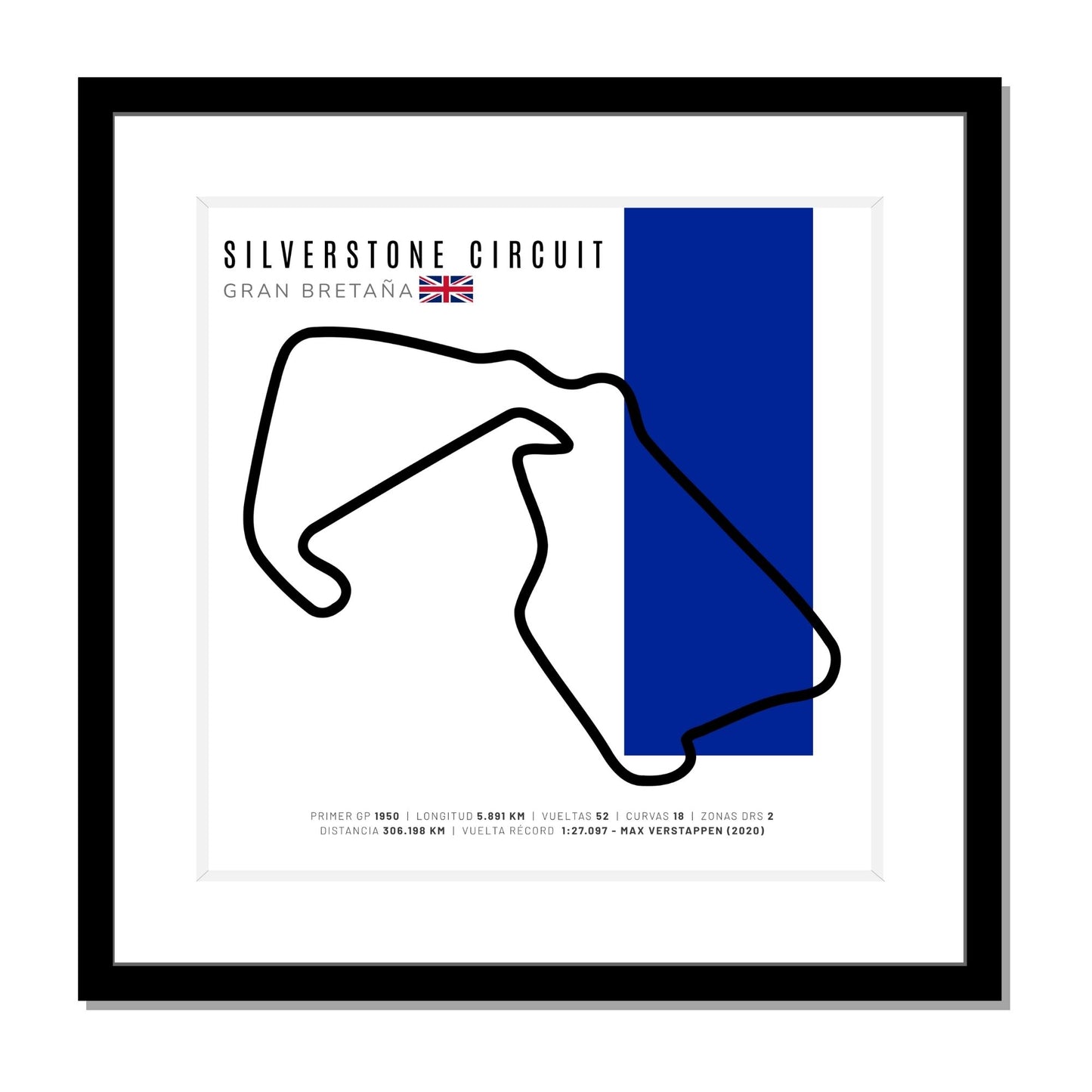 F1 - Circuito 3D Enmarcado | Silverstone Circuit (Gran Bretaña)