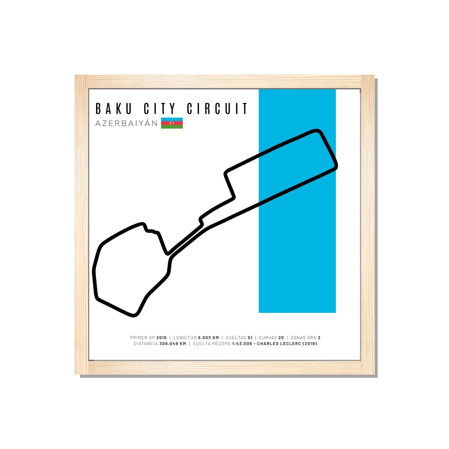 F1 - Circuito 3D Enmarcado | Baku City Circuit (Azerbaiyán)