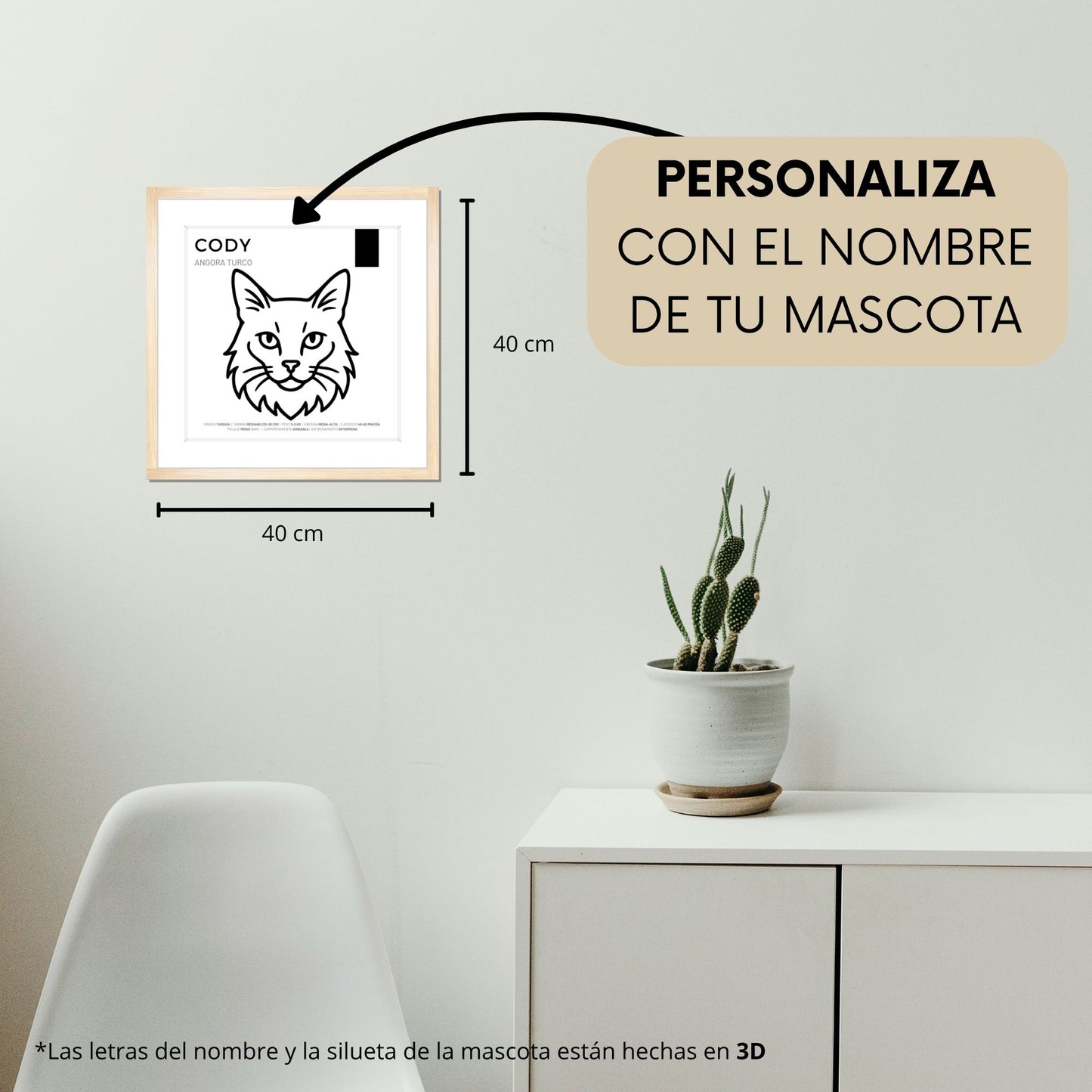 Angora Turco — Cuadro de mascota personalizado