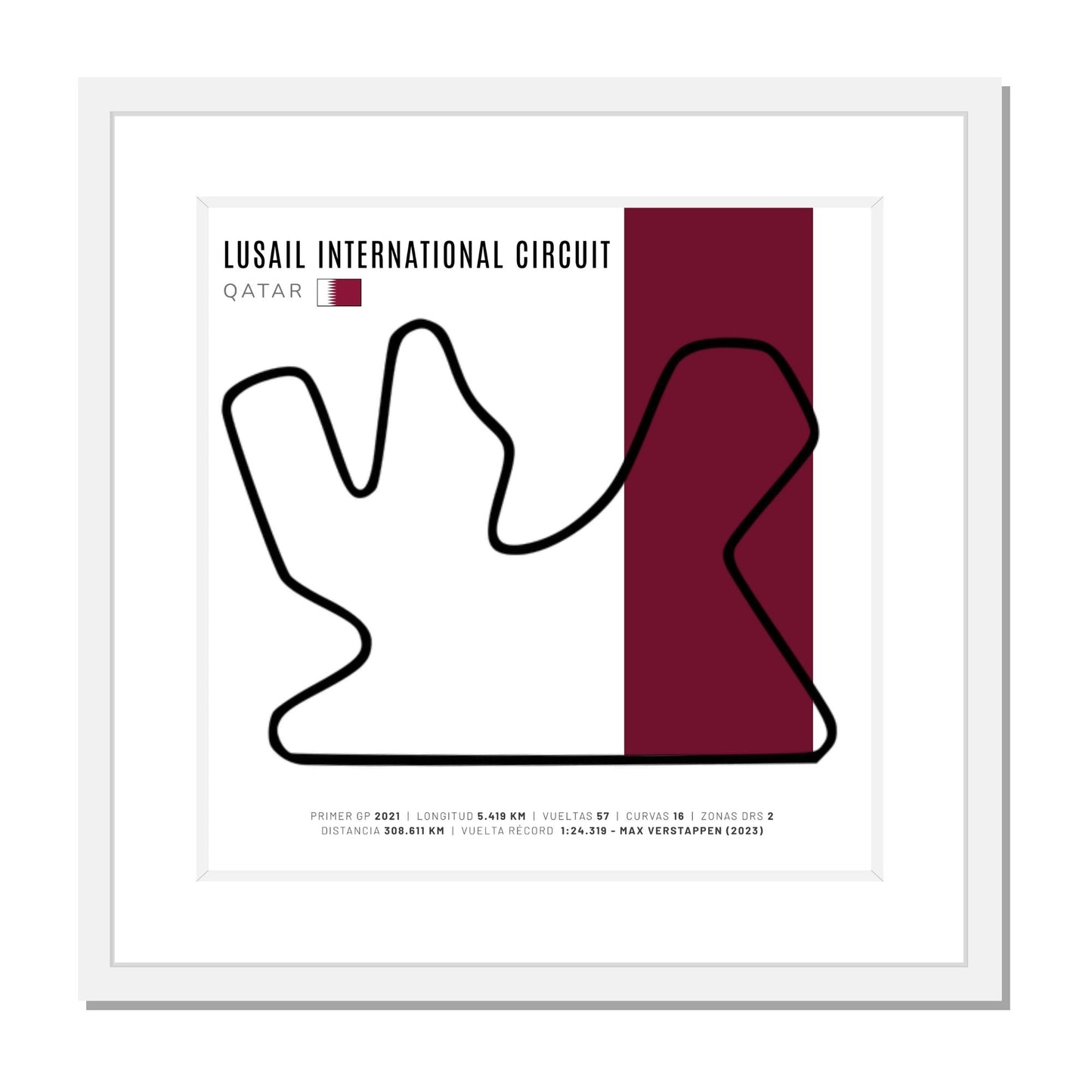 F1 - Circuito 3D Enmarcado | Lusail International Circuit (Qatar)