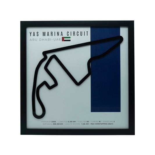 F1 – Yas Marina Circuit (Emiratos Árabes Unidos) | Circuito 3D enmarcado