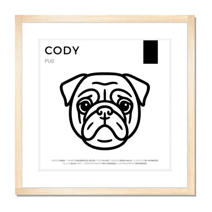 Pug — Cuadro de mascota personalizado