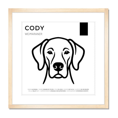 Weimaraner — Cuadro de mascota personalizado