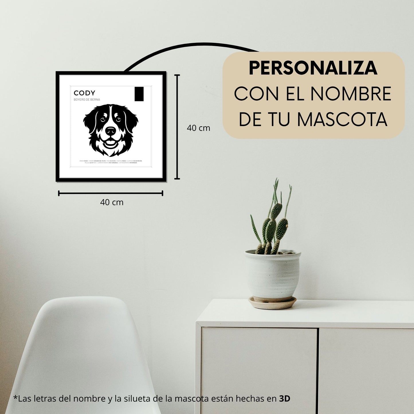Boyero de Berna — Cuadro de mascota personalizado