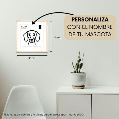 Dachshund (Salchicha) — Cuadro de mascota personalizado