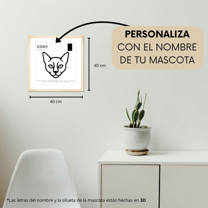 Siamés — Cuadro de mascota personalizado