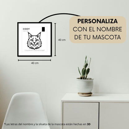 Maine Coon — Cuadro de mascota personalizado