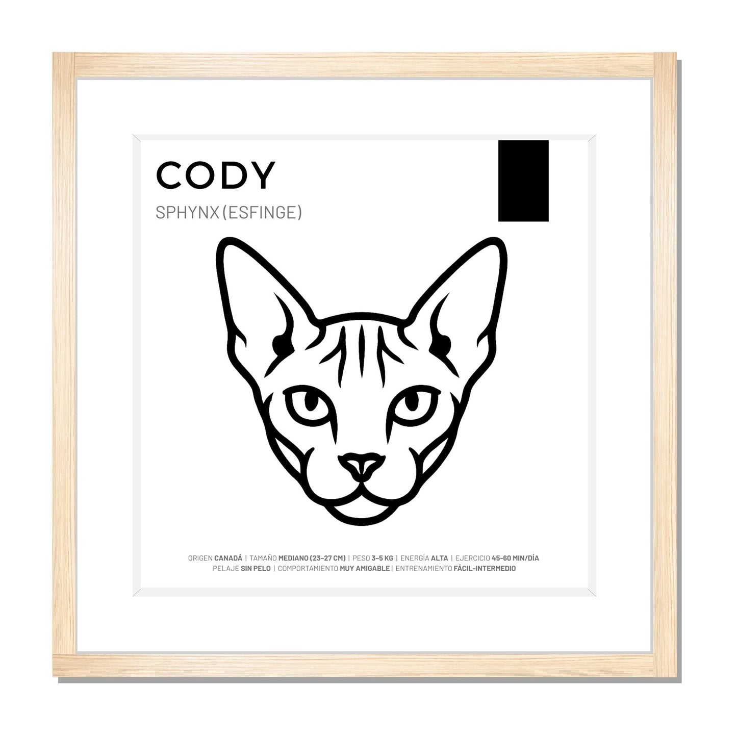 Sphynx (Esfinge) — Cuadro de mascota personalizado