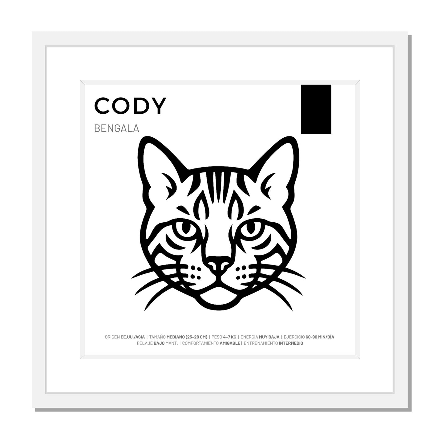 Bengala — Cuadro de mascota personalizado