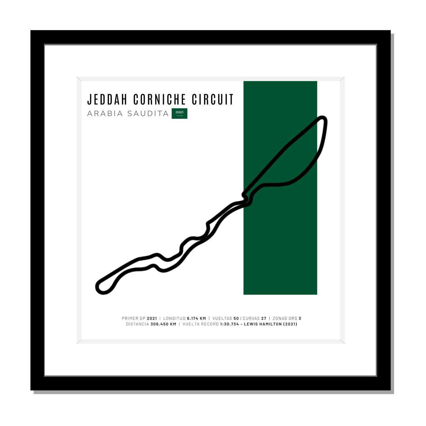 F1 –  Circuito 3D Enmarcado | Jeddah Corniche Circuit (Arabia Saudita)