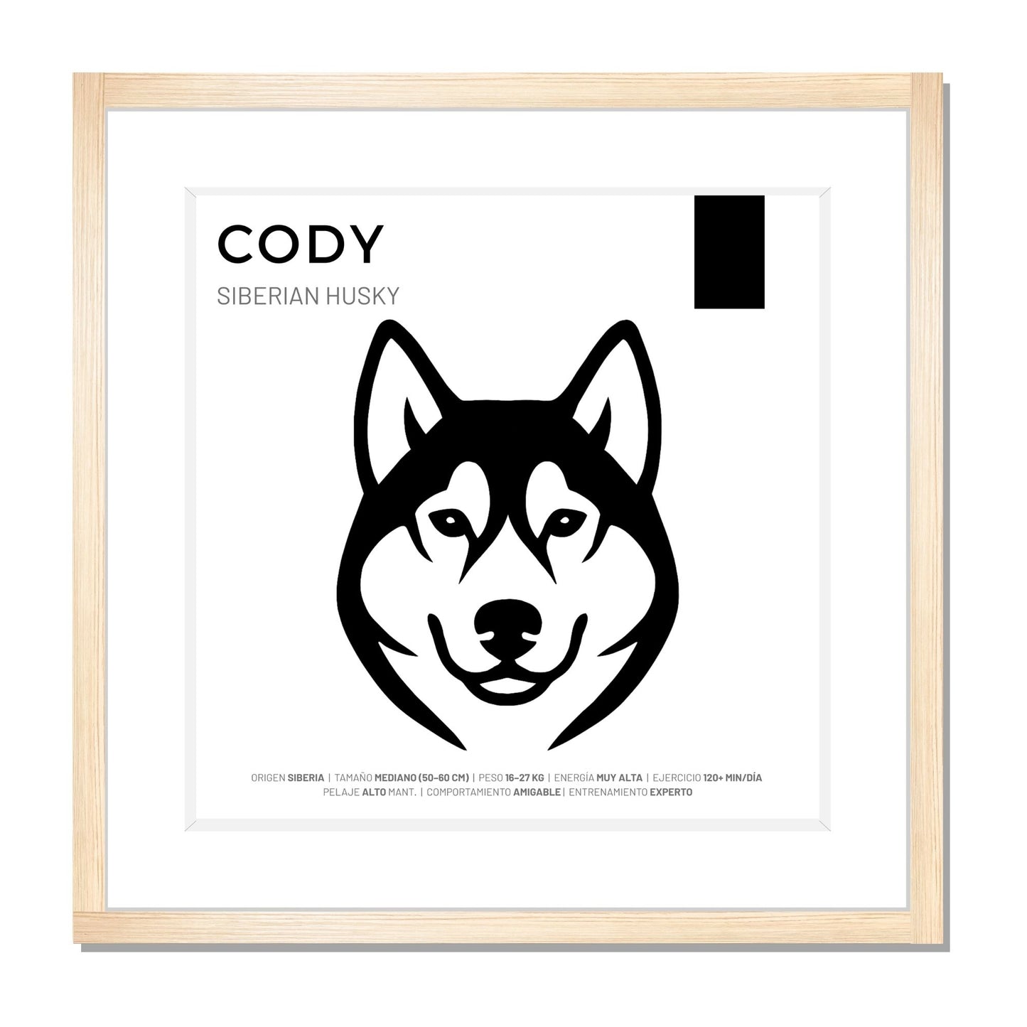 Siberian Husky — Cuadro de mascota personalizado