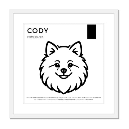 Pomerania — Cuadro de mascota personalizado