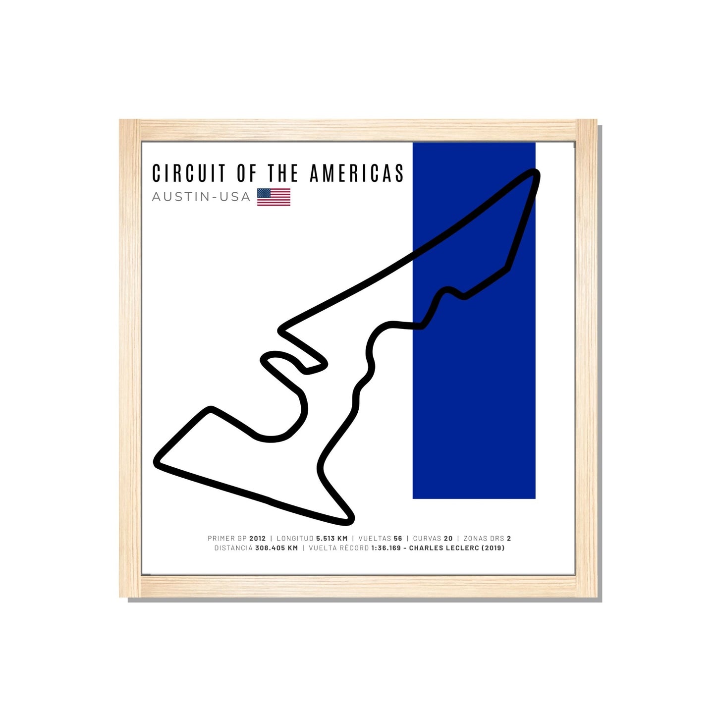 F1 - Circuito 3D Enmarcado | Circuit of The Americas / COTA (Estados Unidos)