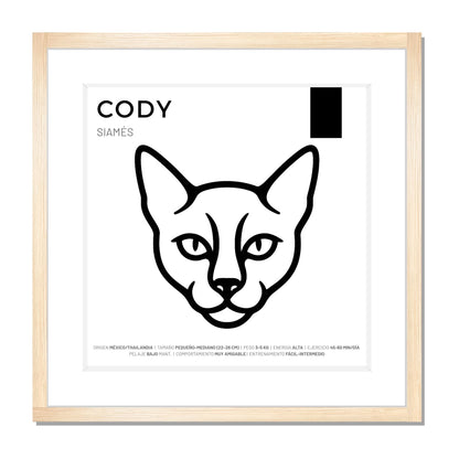 Siamés — Cuadro de mascota personalizado