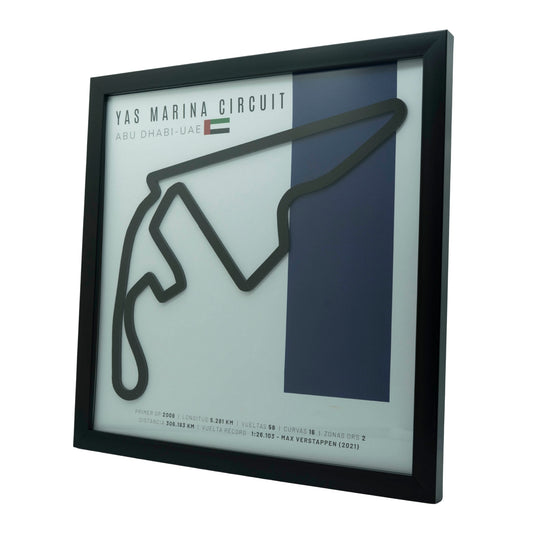 F1 – Yas Marina Circuit (Emiratos Árabes Unidos) | Circuito 3D enmarcado