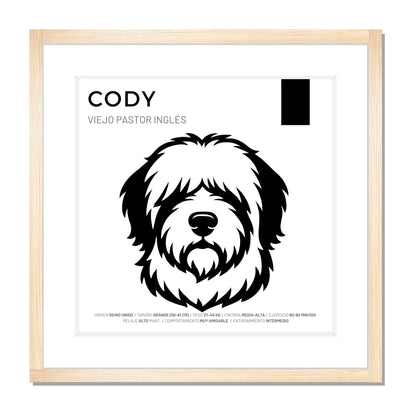 Viejo Pastor Inglés — Cuadro de mascota personalizado
