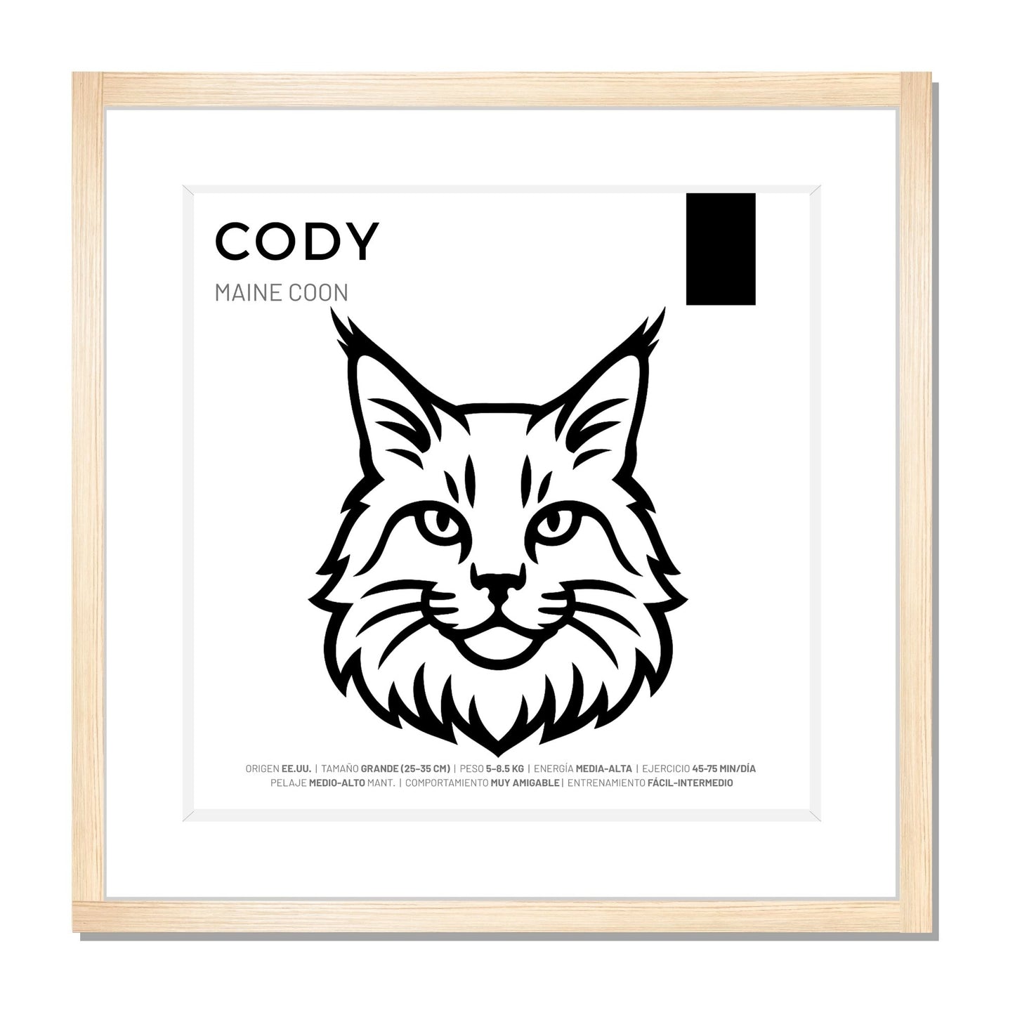 Maine Coon — Cuadro de mascota personalizado