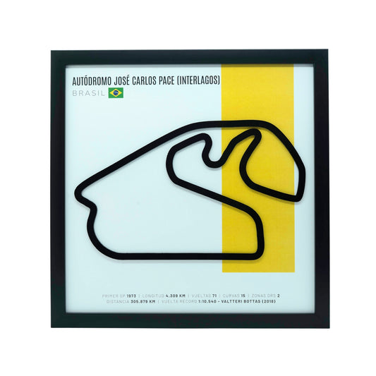 F1 – Autódromo José Carlos Pace / Interlagos (Brasil) | Circuito 3D enmarcado