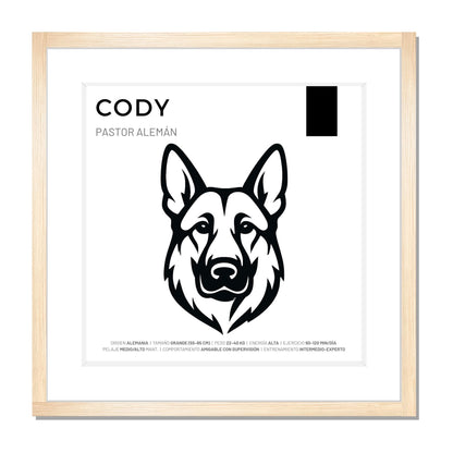 Pastor Alemán — Cuadro de mascota personalizado