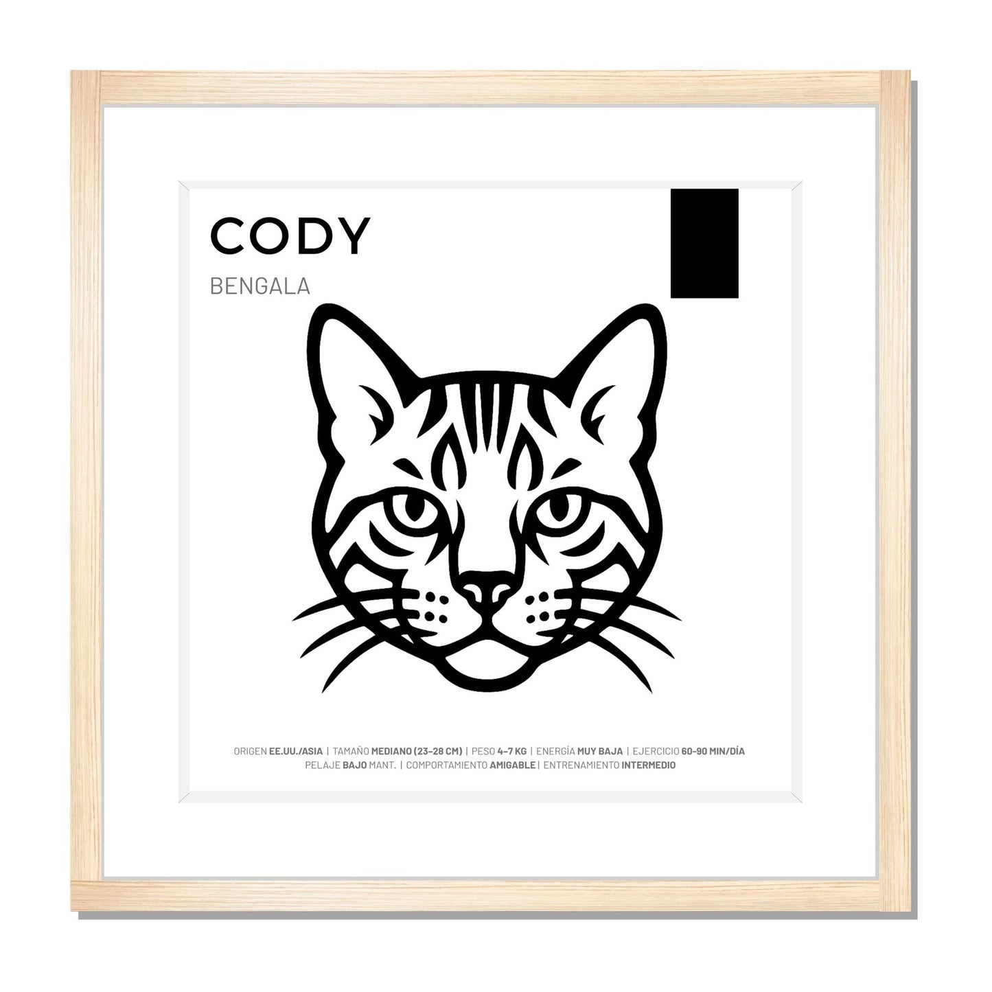 Bengala — Cuadro de mascota personalizado