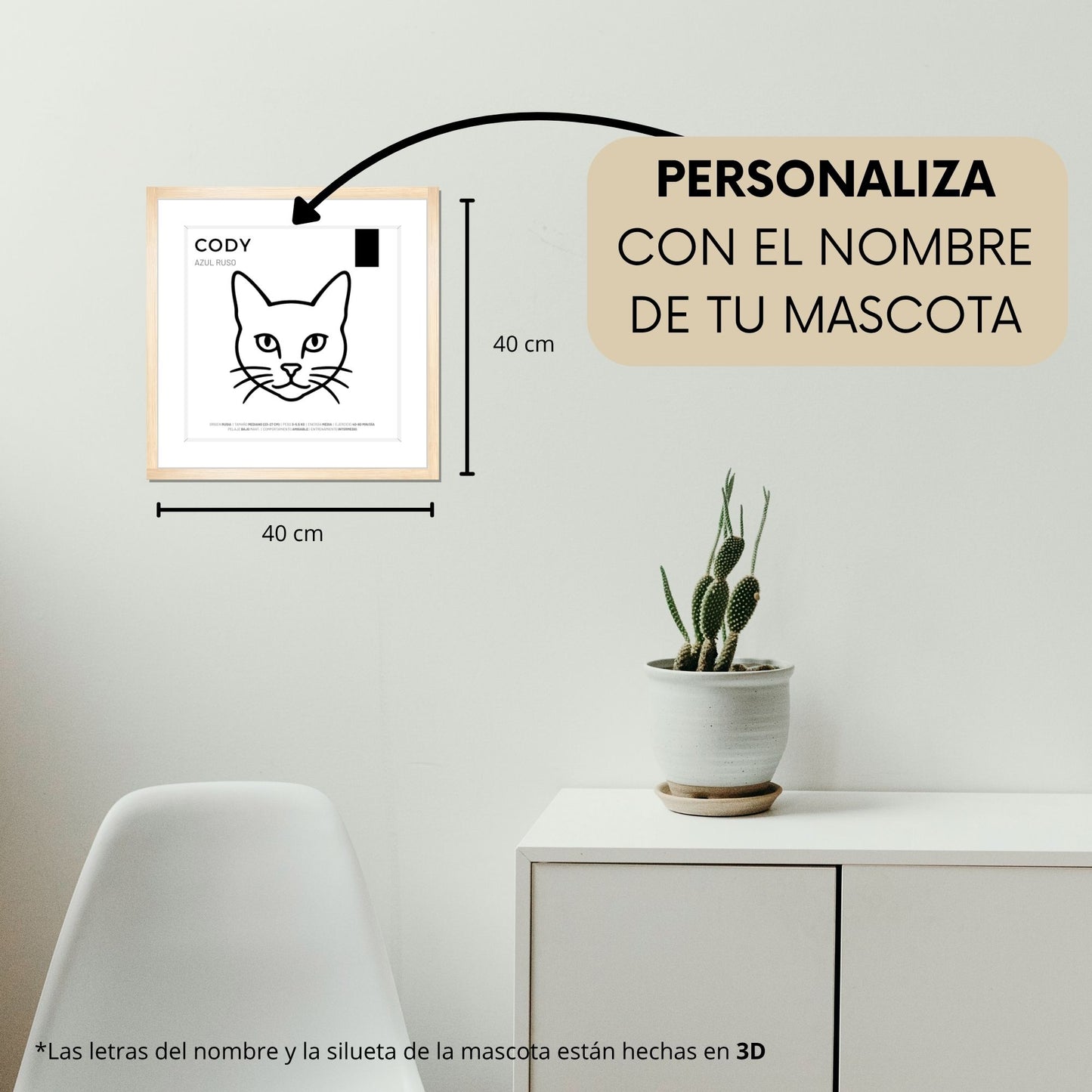 Azul Ruso — Cuadro de mascota personalizado