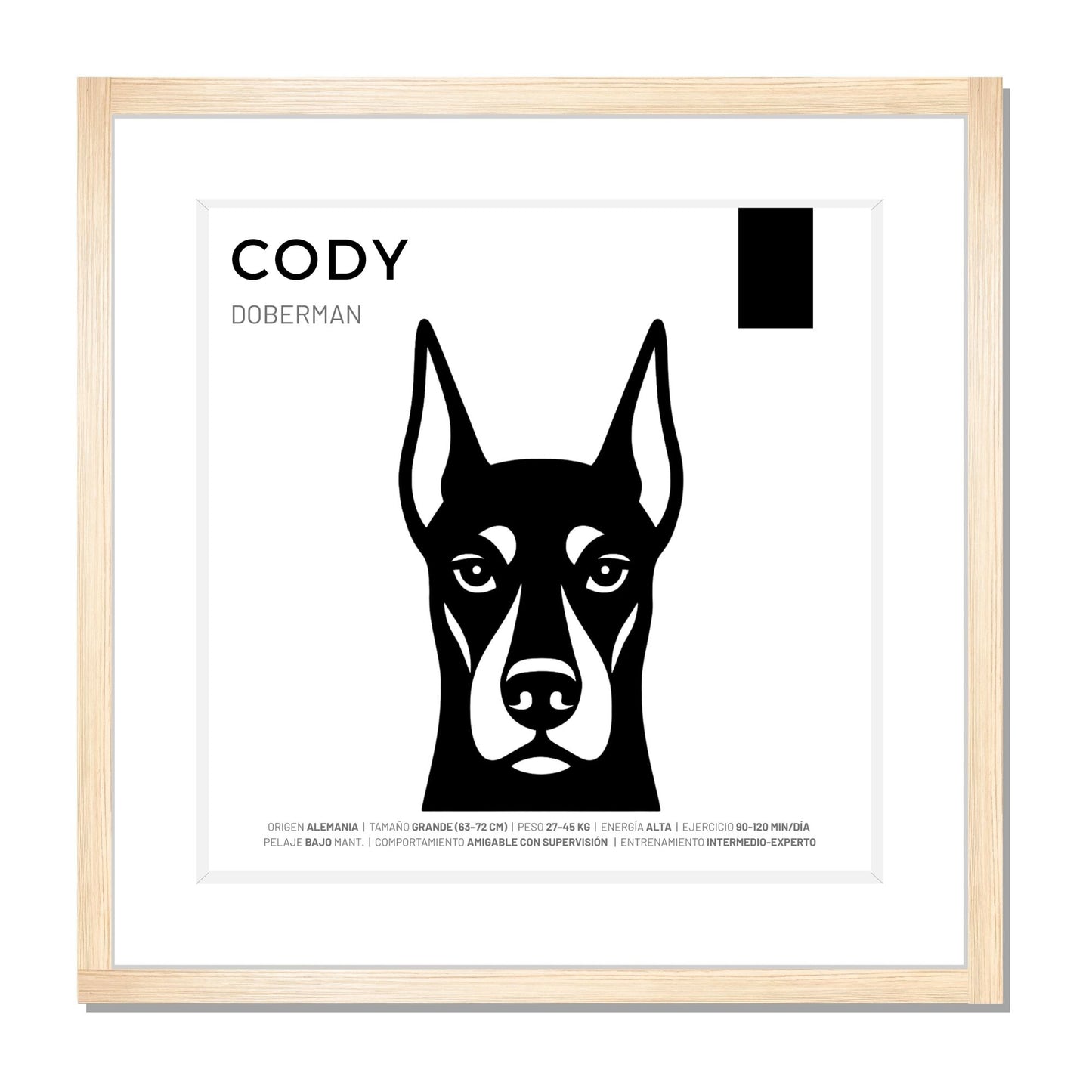 Dóberman — Cuadro de mascota personalizado