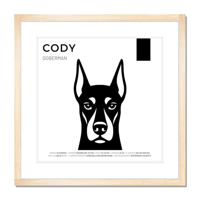 Dóberman — Cuadro de mascota personalizado